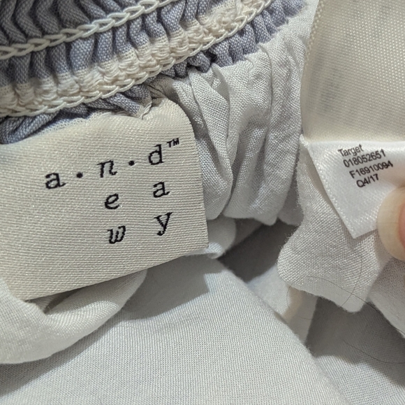 A New Day Women's Medium Blue/White Stripe Layered & Ruffled A-Line Mini Skirt - Picture 9 of 9